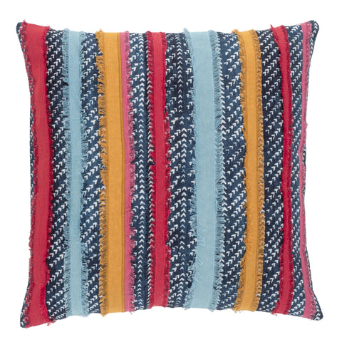 Striped Resist Applique Decorative Pillow Cover | Multi