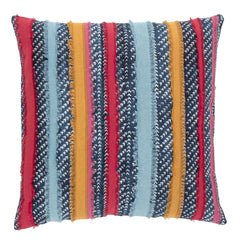 Striped Resist Applique Decorative Pillow Cover | Multi