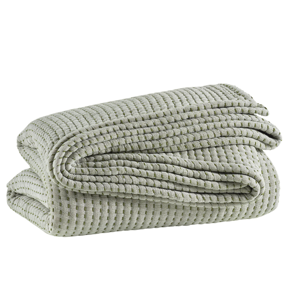Pick Stitch Matelasse Coverlet | Evergreen