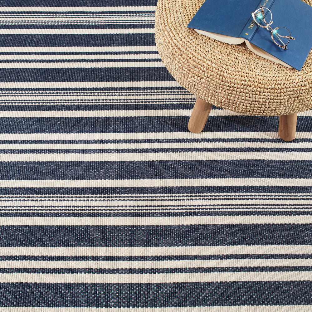 Irving Stripe Handwoven Cotton Rug | Ivory
