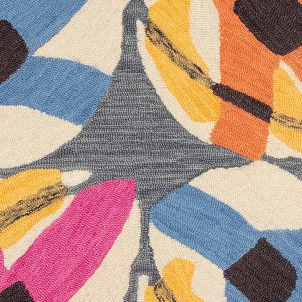 Lily Pad Hand Micro Hooked Wool Rug Swatch | Autumn