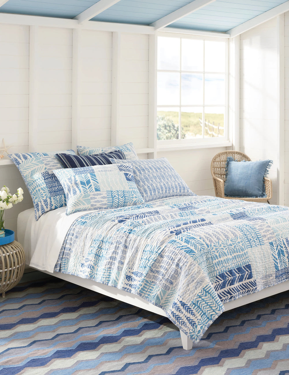 Safety Net Handwoven Indoor/Outdoor Rug | Blue