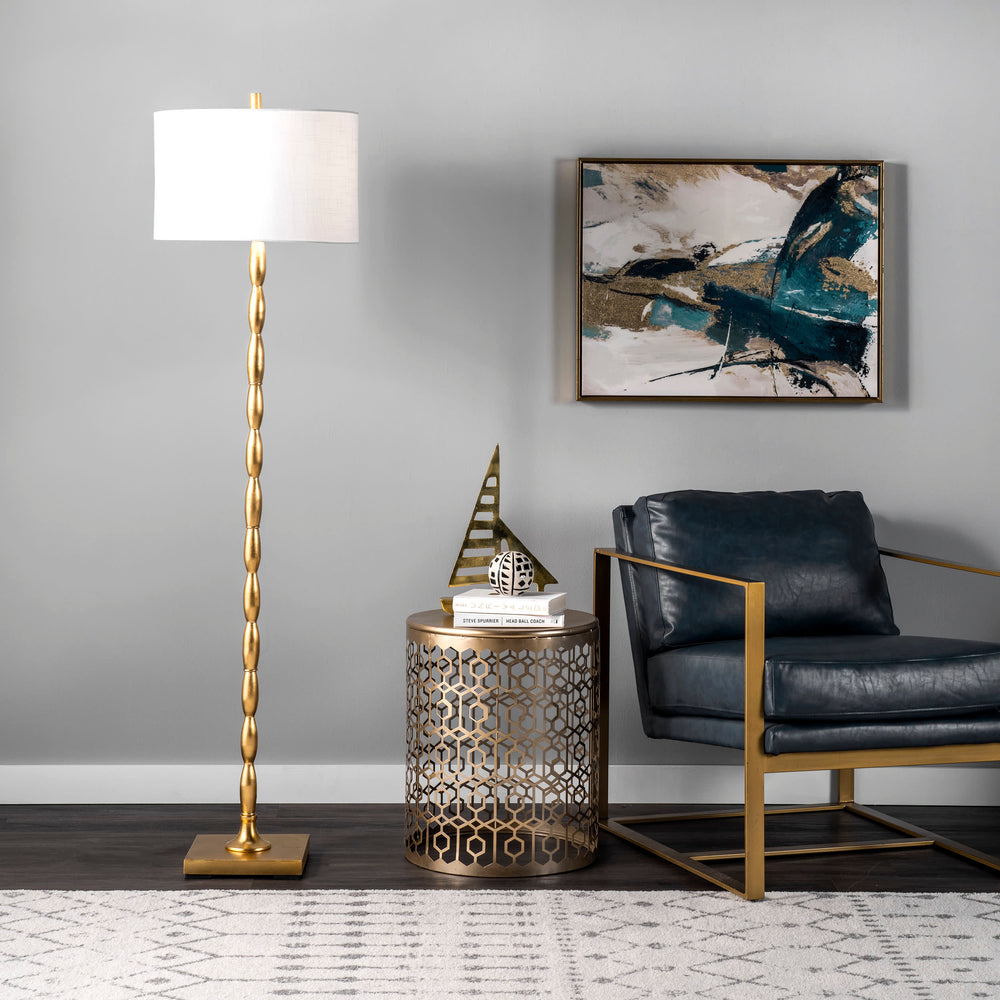 65-inch Rippled Iron Staff Floor Lamp | Brass