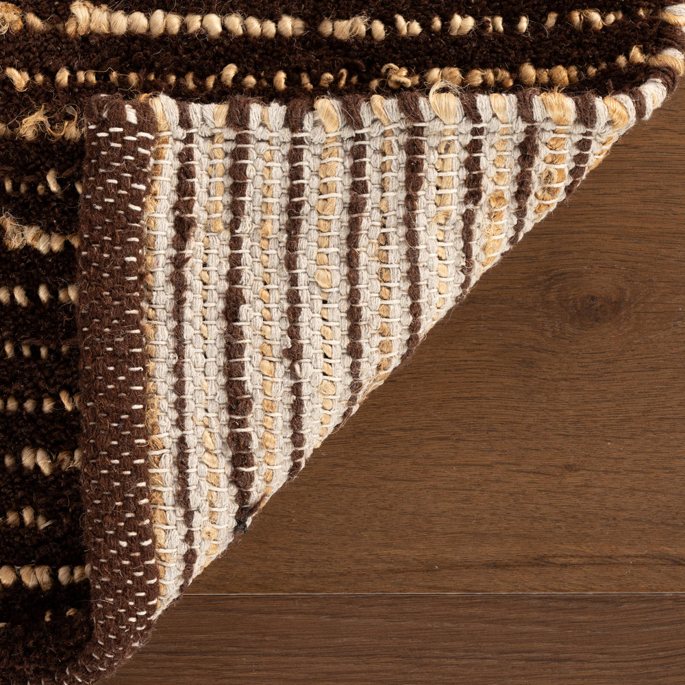 Vicart Modern Striped Bohemian Rug | Brown