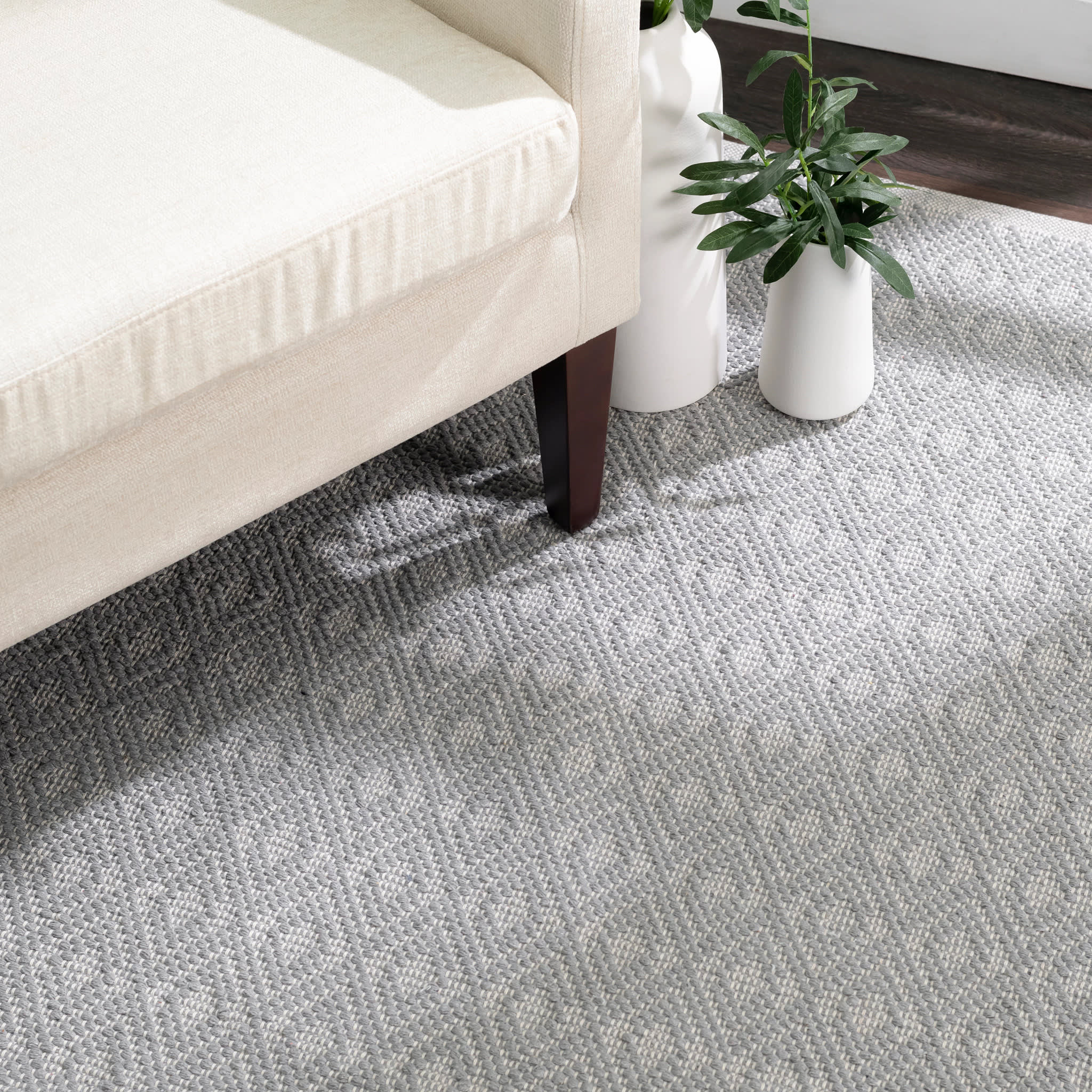 Optic Diamond Handwoven Cotton Rug | Grey/Ivory – Annie Selke