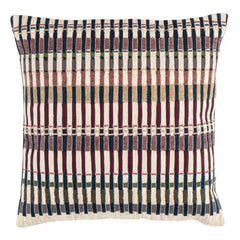 Folk Stripe Embroidered Decorative Pillow Cover | Multi