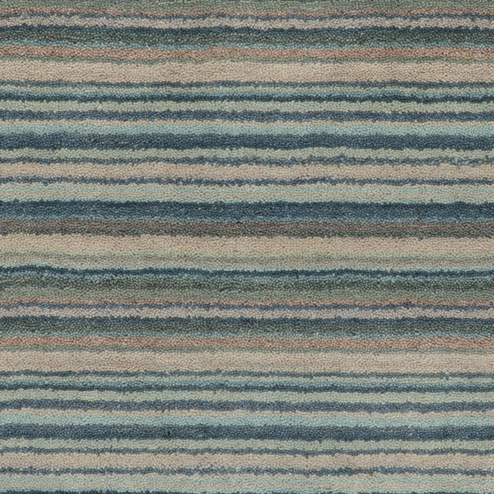 Brindle Stripe Hand Loom Knotted Wool Rug Swatch | Blue