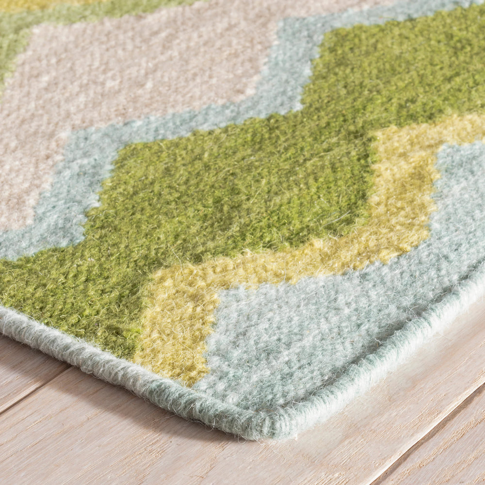 Safety Net Handwoven Wool Rug | Green
