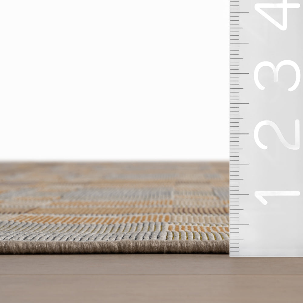 Mesael Modern Plaid Indoor Rug | Tan