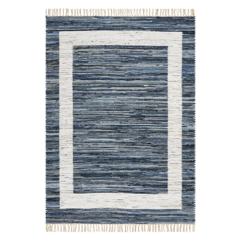 Dymera Denim Bohemian Bordered Rug | Blue