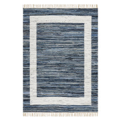 Dymera Denim Bohemian Bordered Rug | Blue