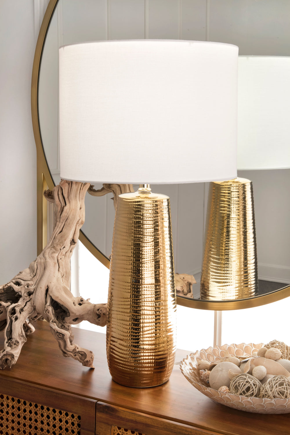 26-Inch Kylie Ceramic Table Lamp | Gold