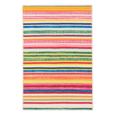 Bright Stripe Handwoven Indoor/Outdoor Custom Rug | Multi