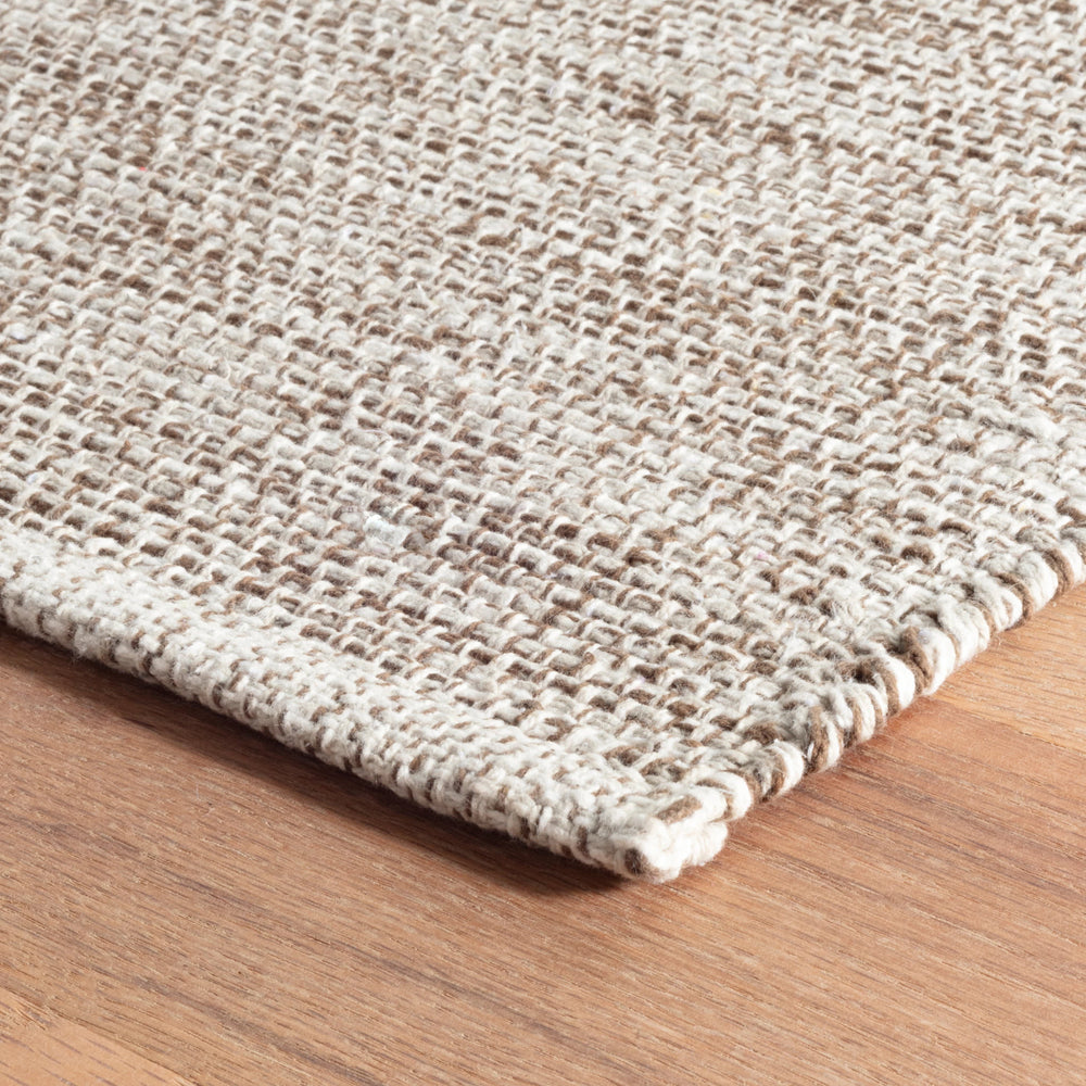 Marled Handwoven Cotton Rug | Brown