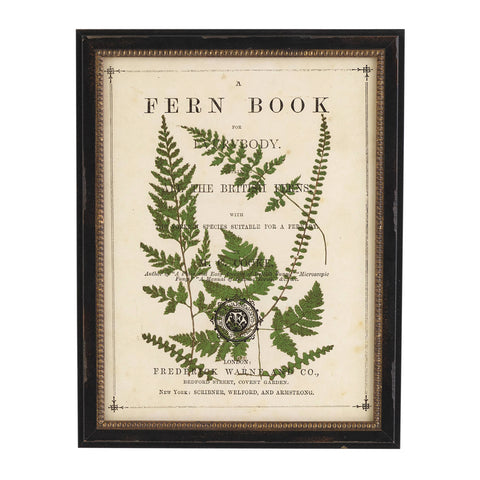 Vintage Fern Collage Wall Art | Ivory