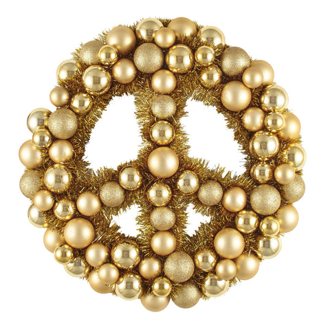 Peace Sign Wreath | Gold