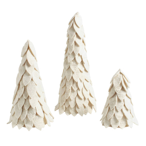Felt Trees/Set of 3 | Ivory