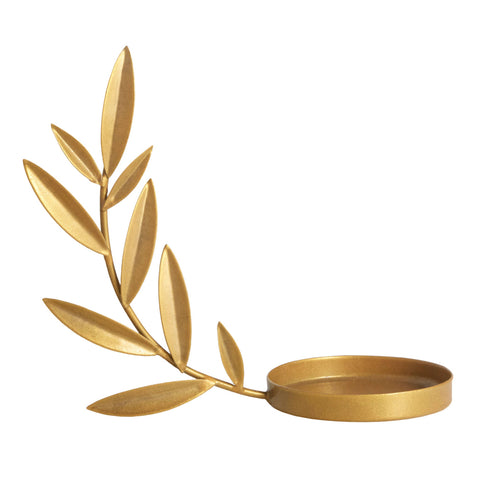 Leaf Pillar Candle Holder/Set of 4 | Gold