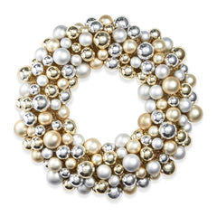 Champagne & Silver Ball Wreath | Neutral