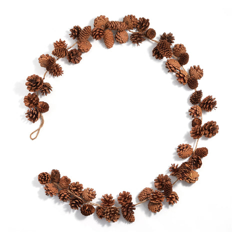 5' Natural Pine Cone Garland | Brown