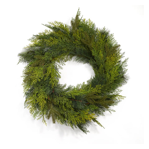 28" Mixed ery Wreath | Green