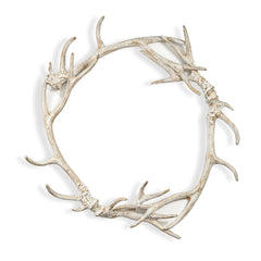 24" Washed Antler Wreath | White
