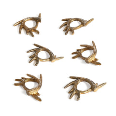 Elk Napkin Rings/Set of 6 | Gold