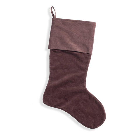 Stone Washed Velvet Stocking | Berry