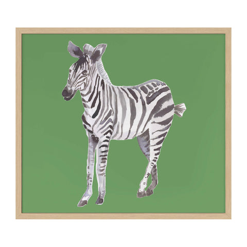 Color Block Zebra Wall Art | Green