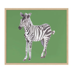 Color Block Zebra Wall Art | Green