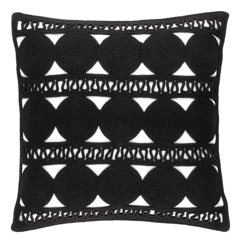 Round Turn Indoor/Outdoor Decorative Pillow Cover | Black