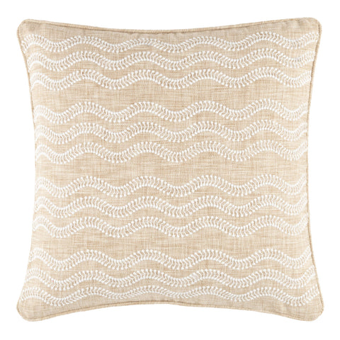 Scout Embroidered Indoor/Outdoor Decorative Pillow Cover | Natural