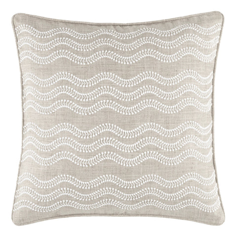 Scout Embroidered Indoor/Outdoor Decorative Pillow Cover | Grey