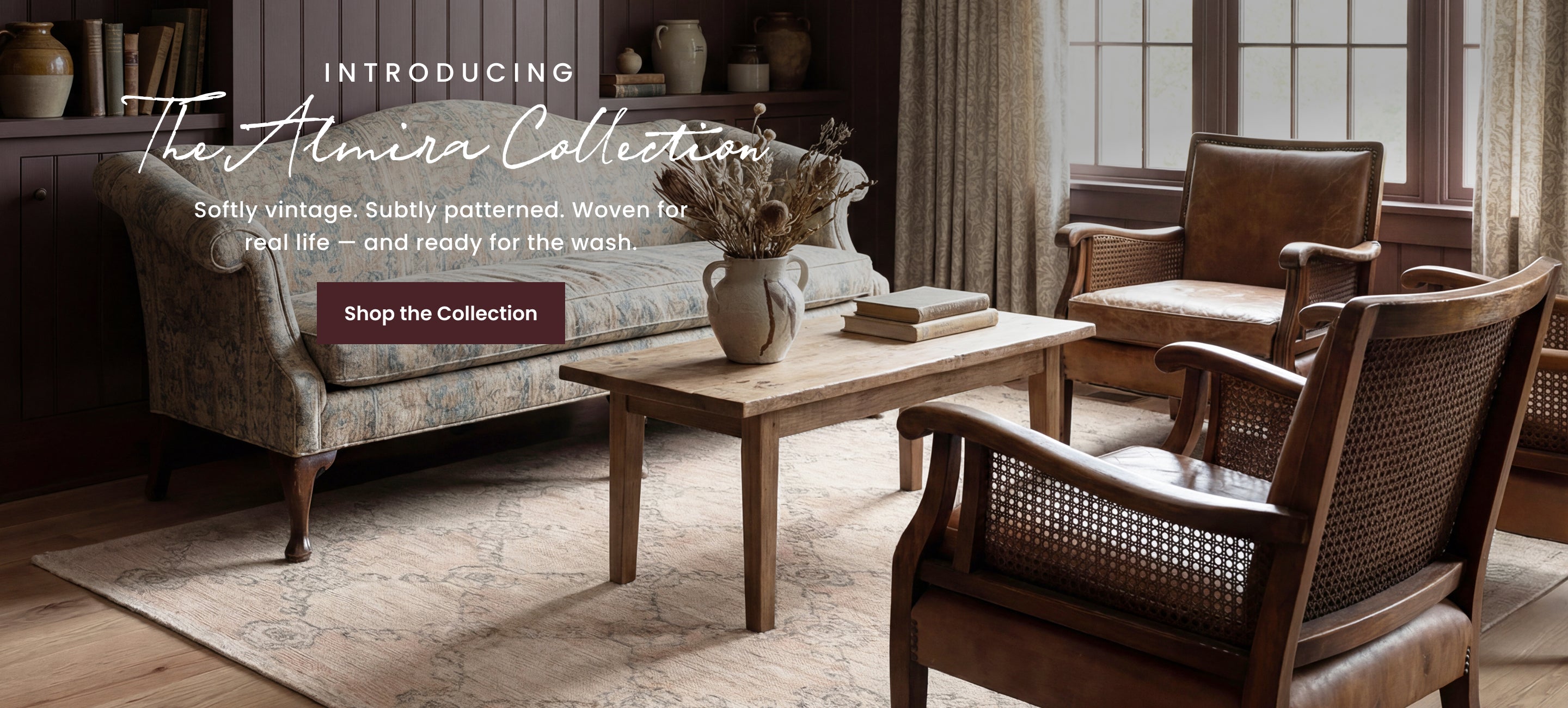 Introducing The Almira Collection - Softly vintage. Subtly patterned. Woven for real life - ready for the wash. Shop the Collection