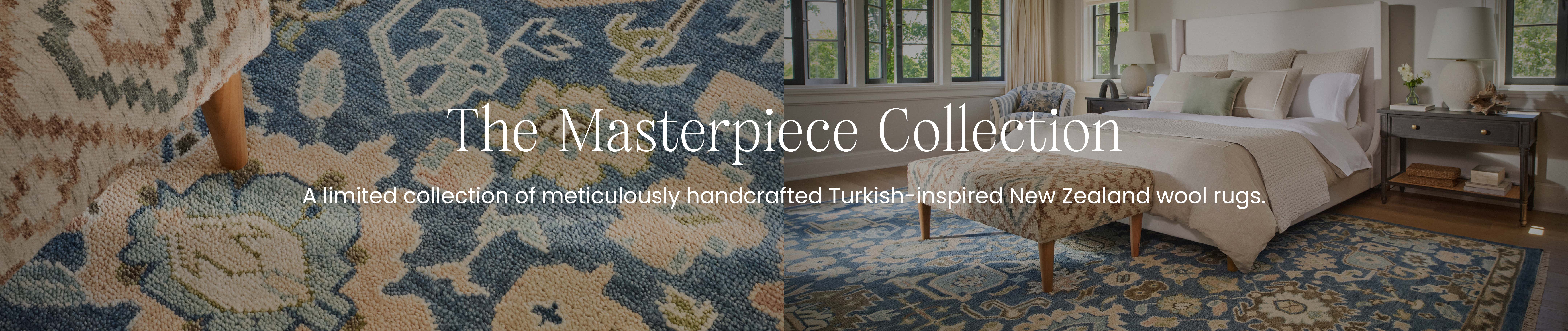 The Masterpiece Collection. A limited collection of meticulously handcrafted Turkish-inspired New Zealand wool rugs. 
