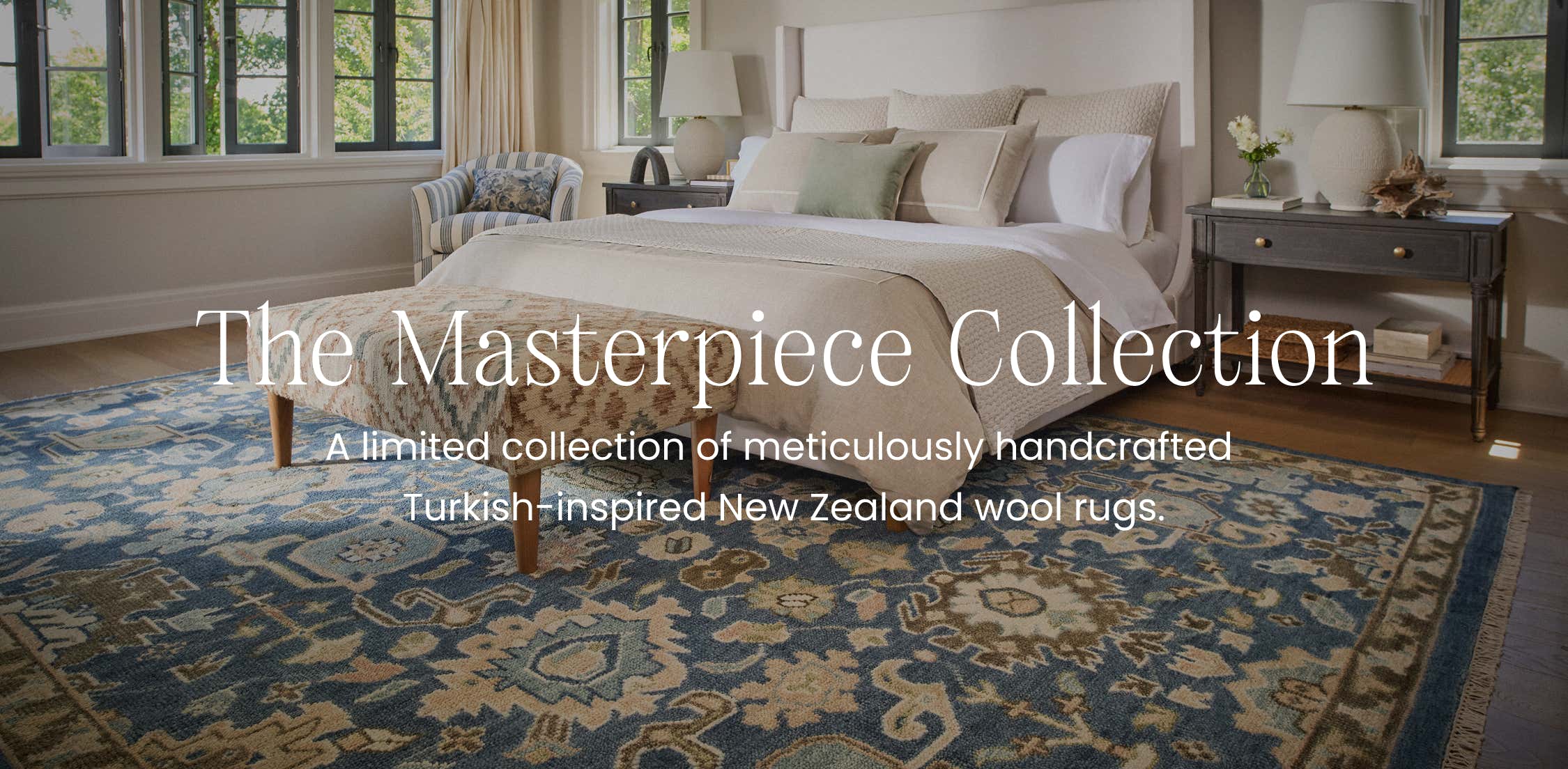 The Masterpiece Collection. A limited collection of meticulously handcrafted Turkish-inspired New Zealand wool rugs. 