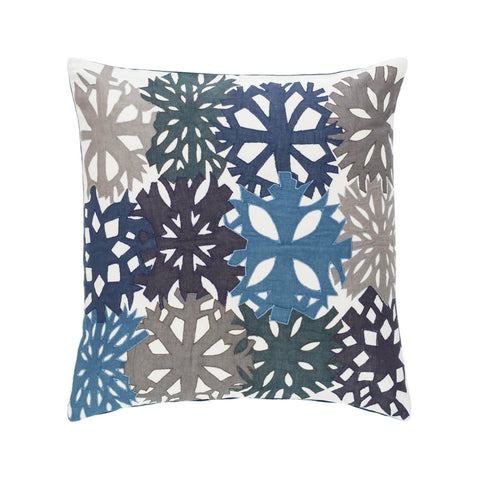 Mineral Applique Decorative Pillow Cover | Blue