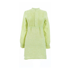 Chambray Pleated Linen Tunic | Lime