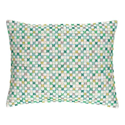 Linden Embroidered Decorative Pillow Cover | Blue