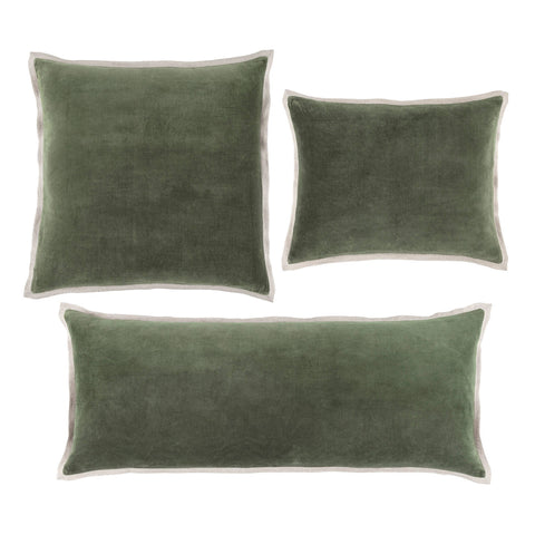 Gehry Velvet/Linen Decorative Pillow Cover | Sage