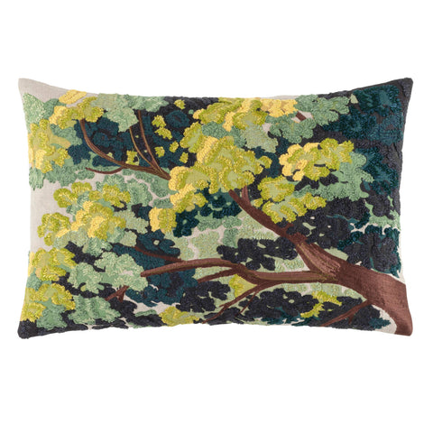 Terra Embroidered Decorative Pillow Cover | Green
