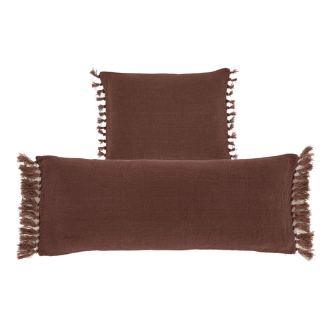 Evelyn Linen Decorative Pillow Cover | Russet