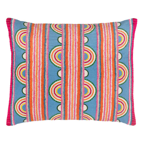 Button Embroidered Decorative Pillow Cover | Multi