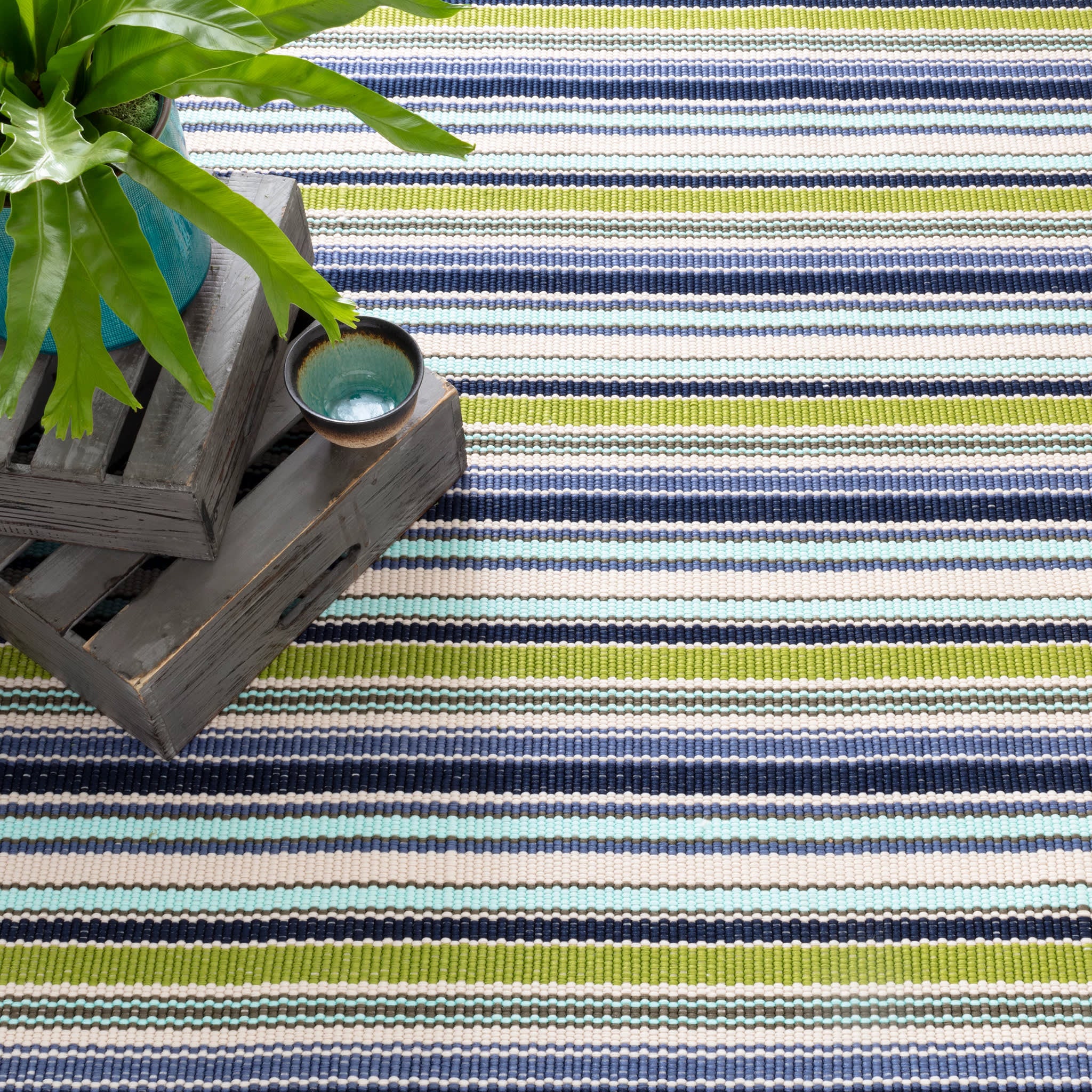 Pond Stripe Handwoven Indoor/Outdoor Rug | Multi – Annie Selke