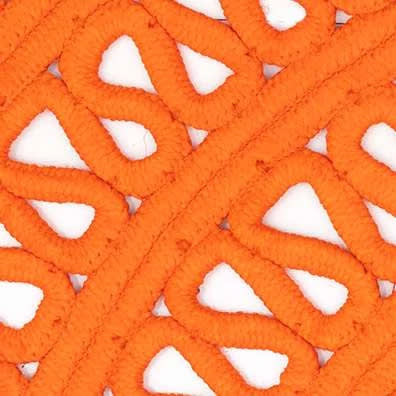 Bowline Handwoven Indoor/Outdoor Round Rug Swatch | Tangerine