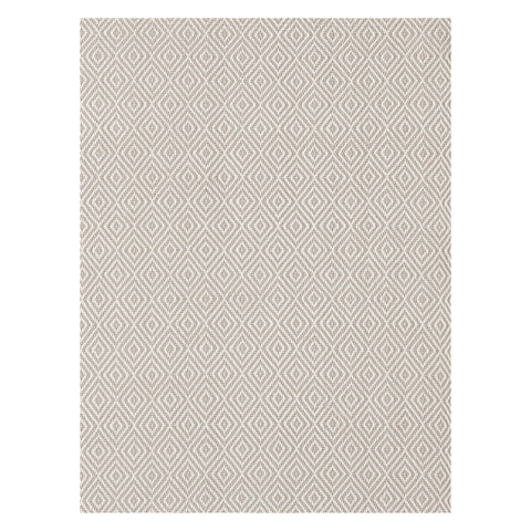 Petit Diamond Handwoven Indoor/Outdoor Rug | Platinum/Ivory