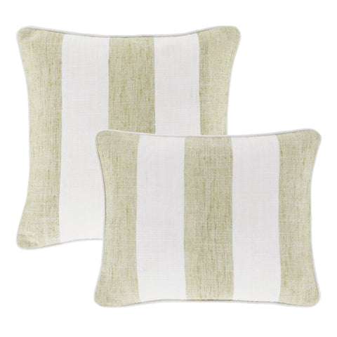 Awning Stripe Indoor/Outdoor Decorative Pillow Cover | Soft Green