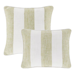 Awning Stripe Indoor/Outdoor Decorative Pillow Cover | Soft Green