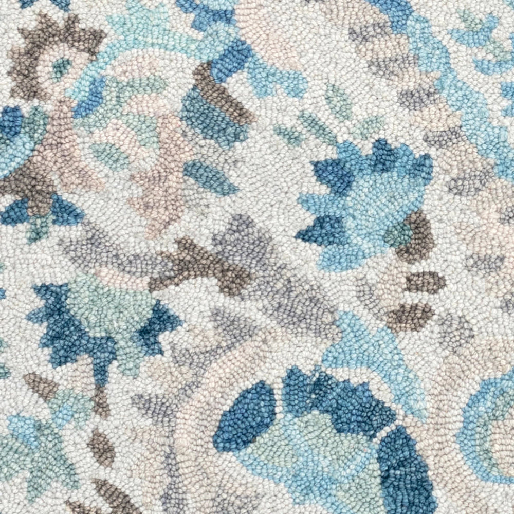 Ines Hand Micro Hooked Wool Rug Swatch | Blue
