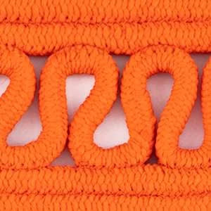 Reef Handwoven Indoor/Outdoor Oval Rug Swatch | Tangerine